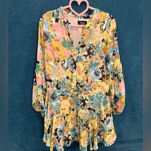 Vici floral boho dress with waist tie